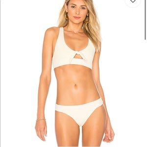 Lspace Tara Ribbed White Cream Bikini Set